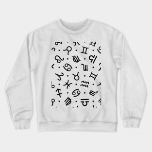 Pattern Set Zodiac Sign Horoscope Astrology Symbol Black and Maroon Crewneck Sweatshirt